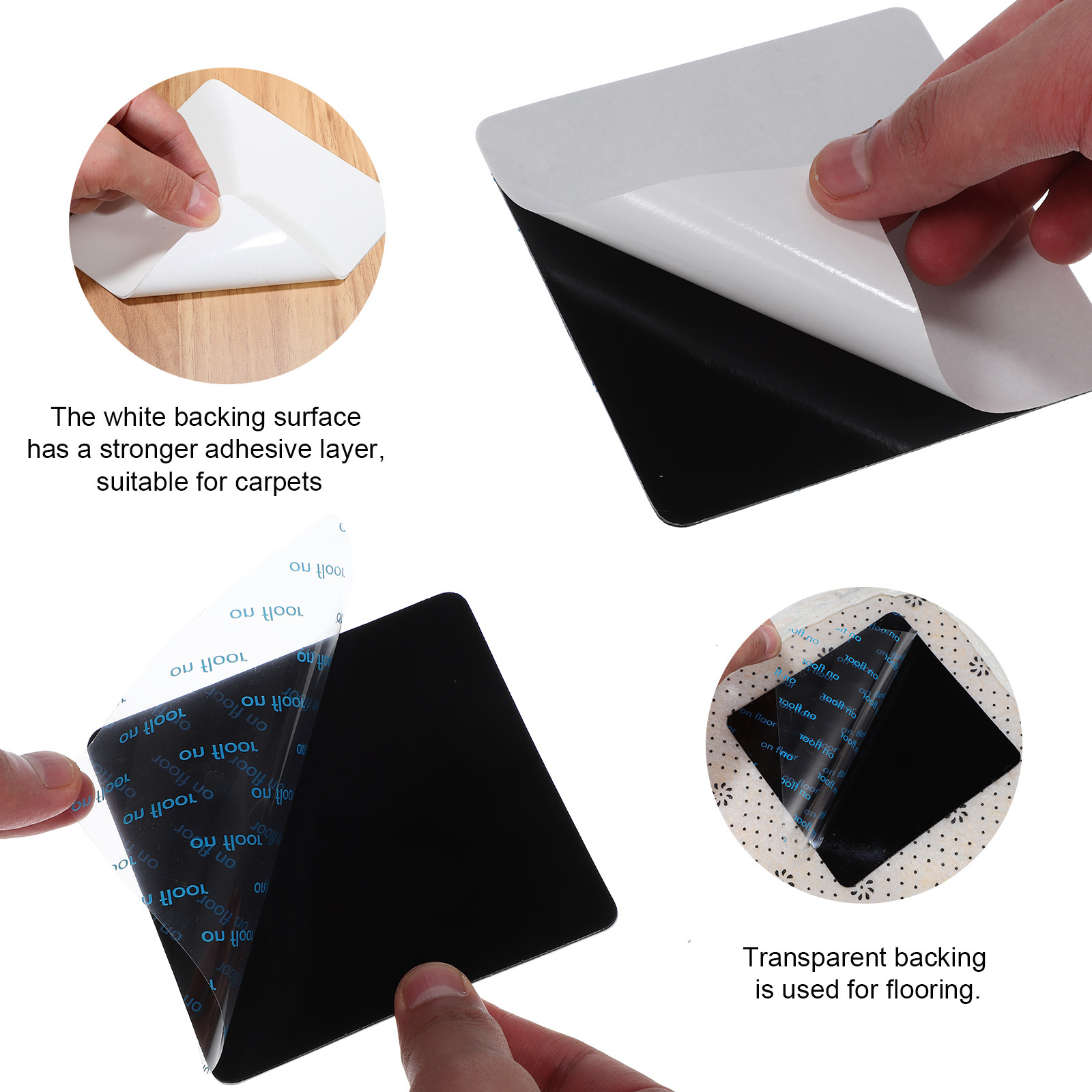 8Pcs Carpet Corner Grips Efficient Anti-Slip Rug Tapes Reusable Non Slip Pads for Various Carpets Rug Pad Grippers