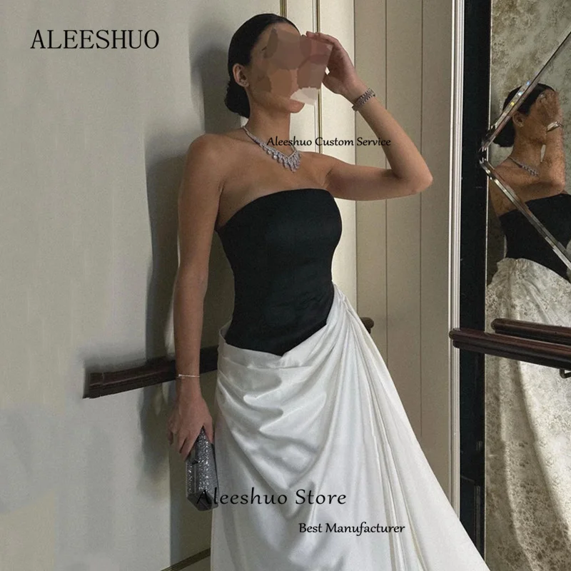 Aleeshuo เซ็กซี่ซาอุดีอาระเบียผู้หญิงชุดราตรี A-Line ชุดราตรีชุดราตรีอย่างเป็นทางการแขนกุดที่กําหนดเอง