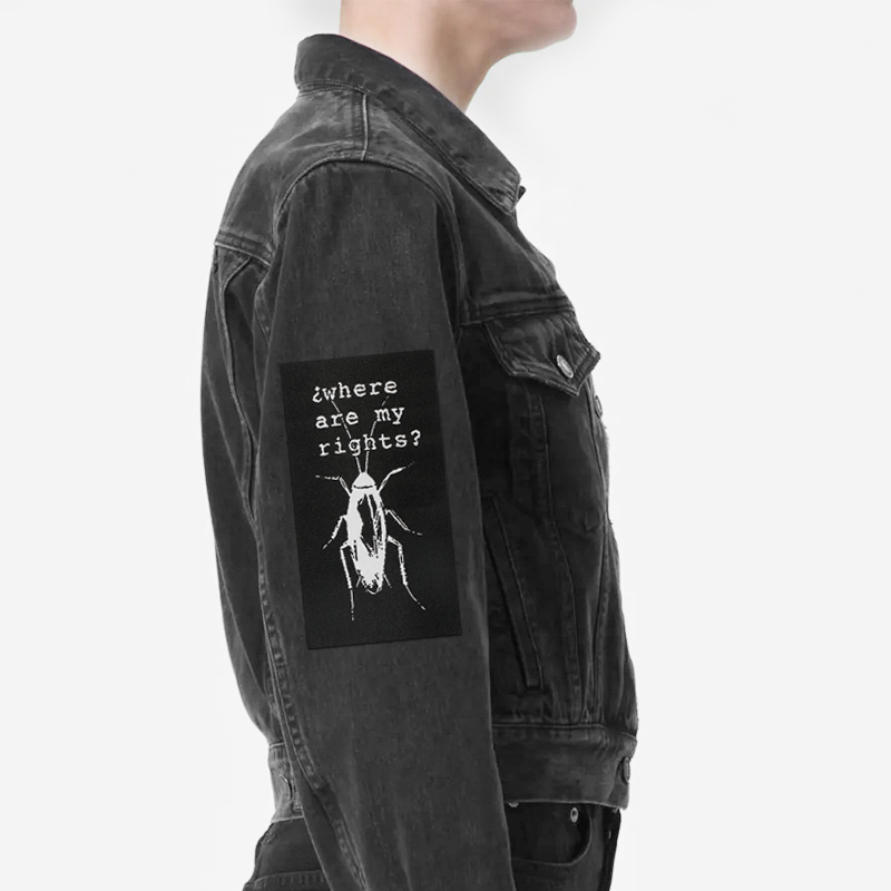 1PC Absurd Woven Label Punk Patch Humorvolle Abzeichen DIY Geschenk Eisen Auf Nähen Auf Schwarz Patches Für Kleidung Kappe Tasche jacke Trucker Hut
