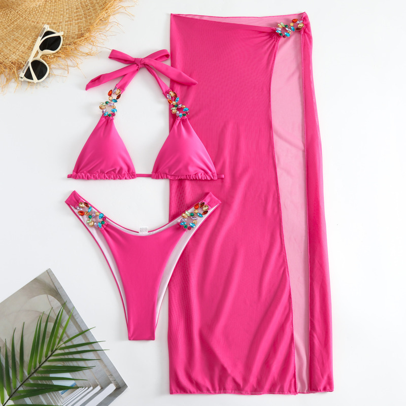 女性用イエローラインストーンビキニ,水着,ブラジル水着,水着,ビーチウェア,セクシー,2022