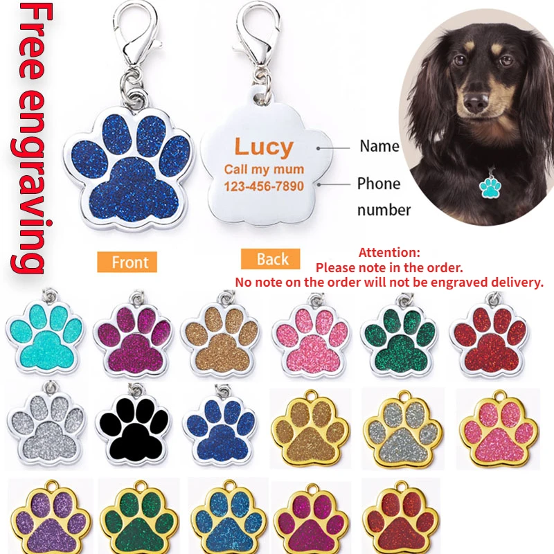 Etiqueta de nombre de identificación con grabado personalizado para mascotas, Collar personalizado antipérdida para perro, accesorios de correa, colgante de etiqueta de teléfono para identificación de gato, decoraciones para cachorros