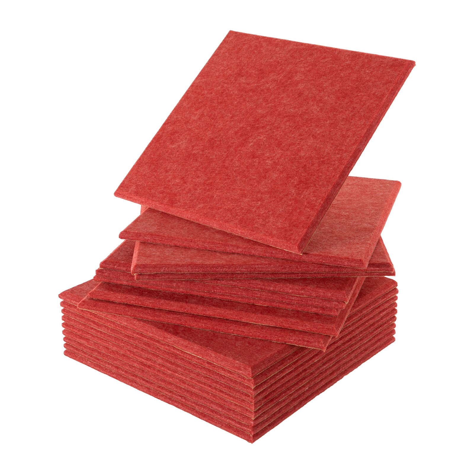 18 Stück Rot Akustik-Paneele Polyester-Faser Akustikplatten Schallabsorber Schallschutz Quadratisch 11,81*11,81 pouces