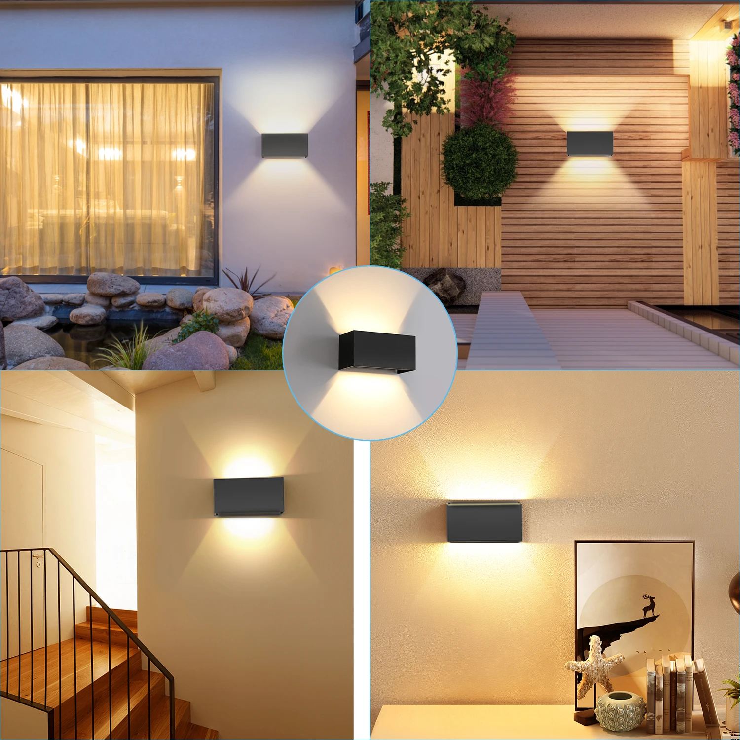 Lampada da parete moderna a LED da 12 W, lampada da parete in alluminio con fascio luminoso regolabile su e giù, luce Cube G9 per interni ed esterni