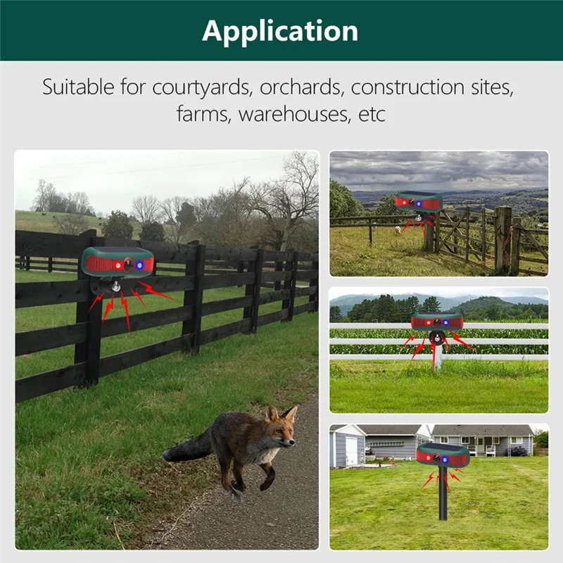 -BOFF Utdoor Security Alert System Solar Sensitive PIR Motion Sensor Barking 129Db Sound Warning