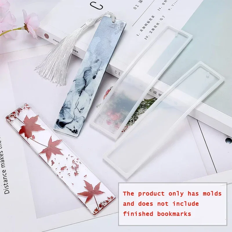 Molde retangular de resina para marcadores de silicone, faça você mesmo, molde para fazer joias de resina epóxi, artesanato diy, molde transparente de silicone