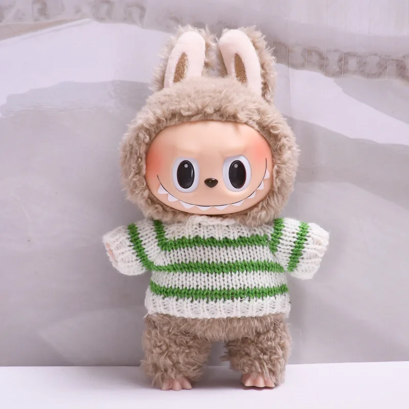 17 ซม.น่ารัก Mini Plush ตุ๊กตาเสื้อผ้าชุดอุปกรณ์เสริมสําหรับเกาหลี Kpop Exo Labubu Idol ตุ๊กตาเสื้อกันหนาวเสื้อผ้า DIY เด็กผู้หญิงของขวัญ