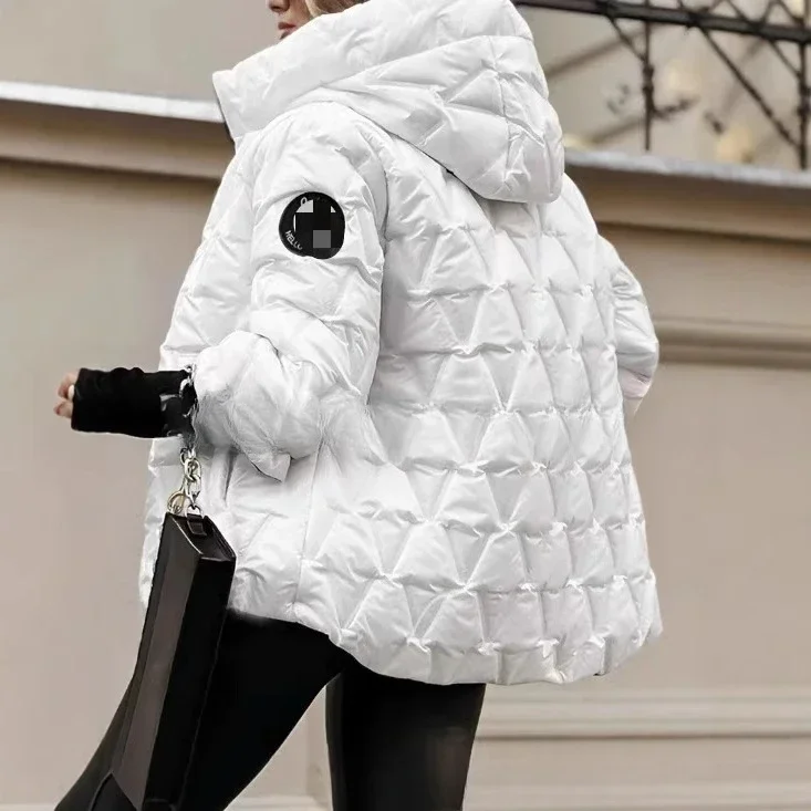 2024 Otoño Invierno nueva moda Sudadera con capucha moda suelta manga larga Chaqueta de algodón abrigo para mujer
