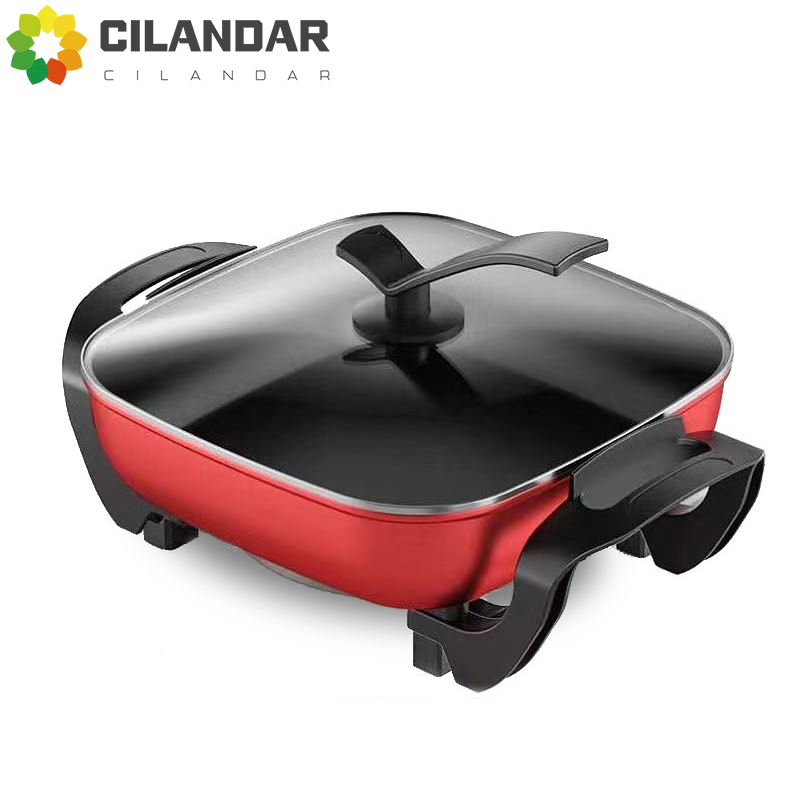 Olla cuadrada multifuncional para el hogar, olla caliente instantánea, olla caliente eléctrica sin aceite, regalo de humo, olla caliente para dormitorio de estudiantes