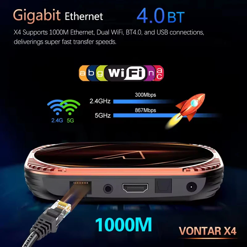 VONTAR-Boîtier Smart TV Amlogic Tage S905tage, Android 11, 4 Go, 128 Go, 32 Go, 64 Go, Wifi, BT, AV1, lecteur multimédia, 4K, 1000M, décodeur
