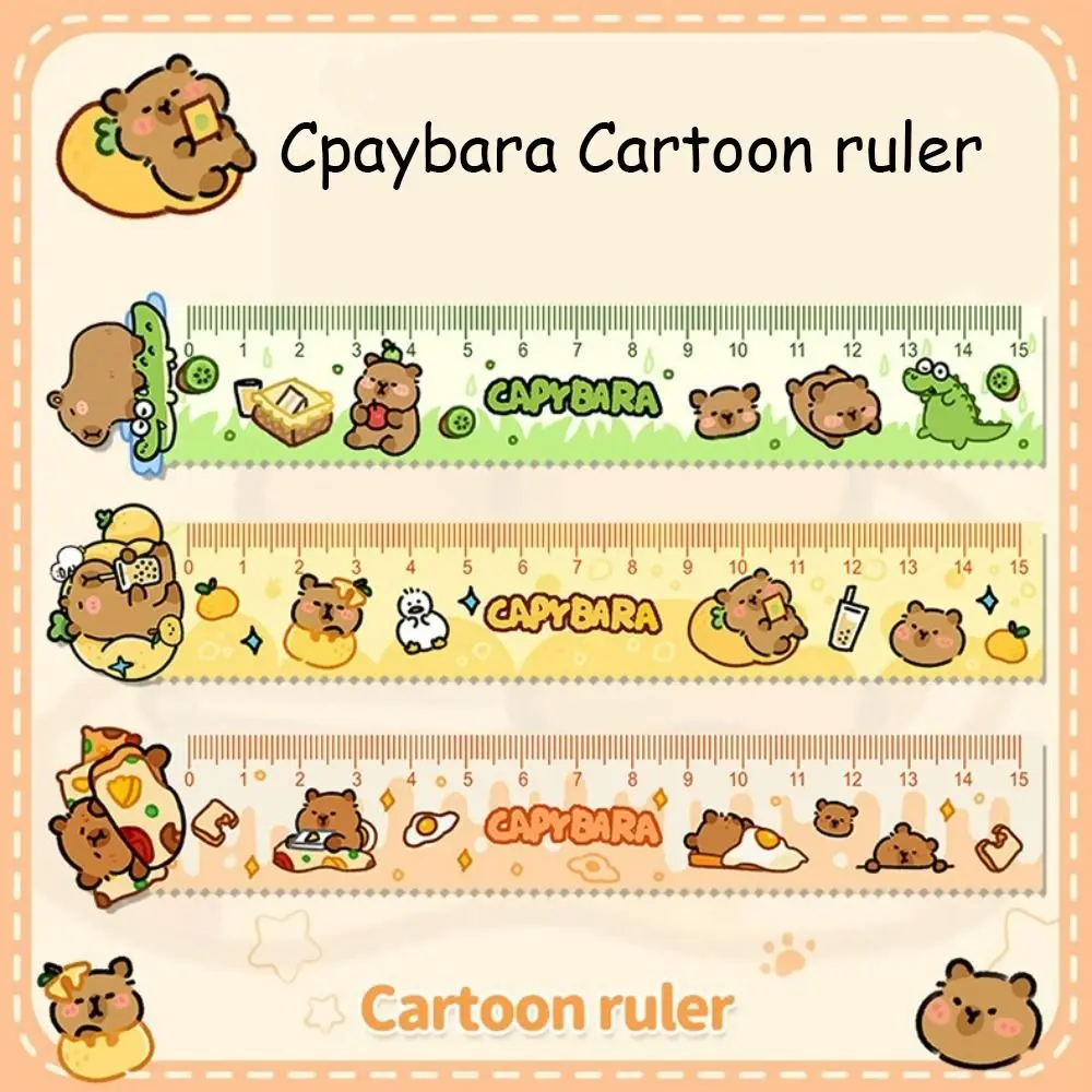 Capybara Ruler Straight Ruler Measure Tool Can Draw Wavy Lines Students Geometry Maths Drawing Stationery School Office Supplies
