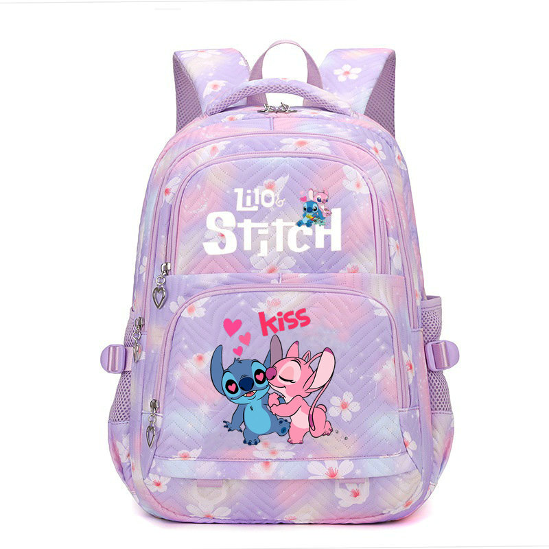 디즈니 Lilo 스티치 학교 배낭 학생 십대 책 가방, 소년 소녀 여성 배낭, 배낭 여행 Mochila Escolar