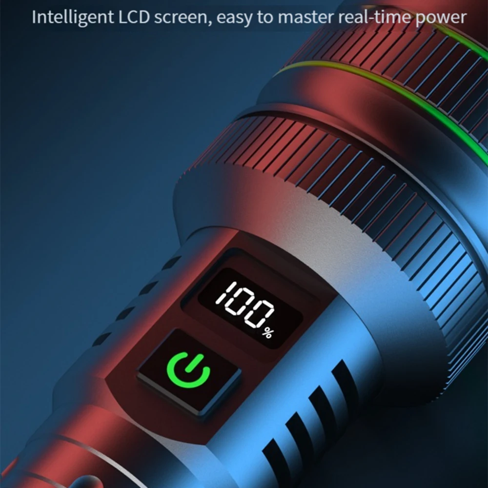 High Power Tactical Torch Most Powerful LED Flashlight Long Shot Zoomable Lantern For Camping Outdoor Built-in 26650 Battery