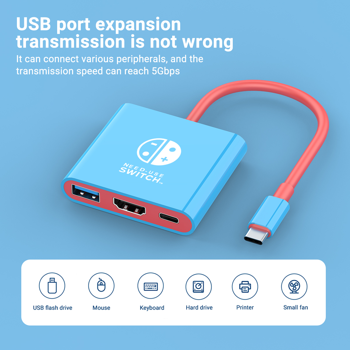 3 In 1 USB C HUB Type C to HDMI 4K with PD 100W Fast Charging USB 3.0 Docking Station for Switch MacBook Laptop Computer Phone