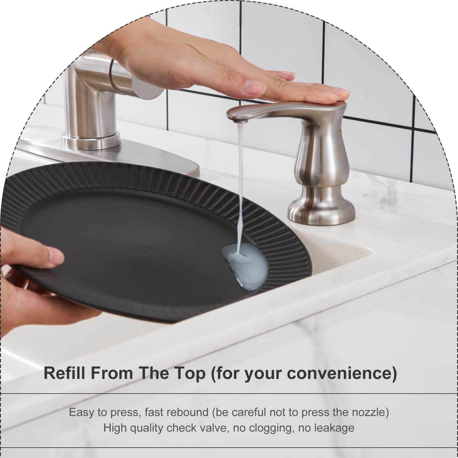 Efficient 500ml Press-Type Sink Soap Dispenser  Durable ABS Construction  Easy-Press Design  Kitchen and Bathroom Accessory