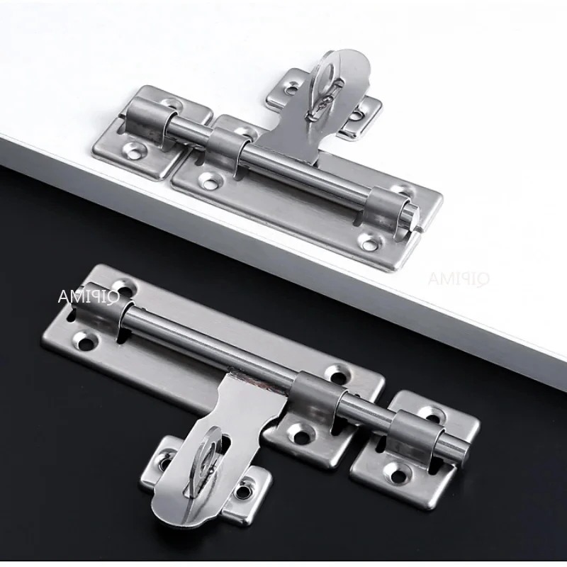 4 Inch Hardware Door Lock Stainless Steel Barrel Bolt Latch Padlock Clasp Set Brushed For Locking Door Window Drawer Cupboard