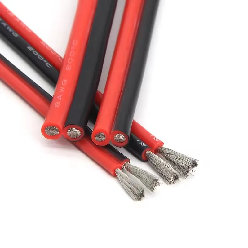 8 10 12 14 16 18 20 22 24AWG Super Soft Nero Rosso Filo di rame Cavo in gomma siliconica resistente al calore per la lampada LED fai da te Collegare