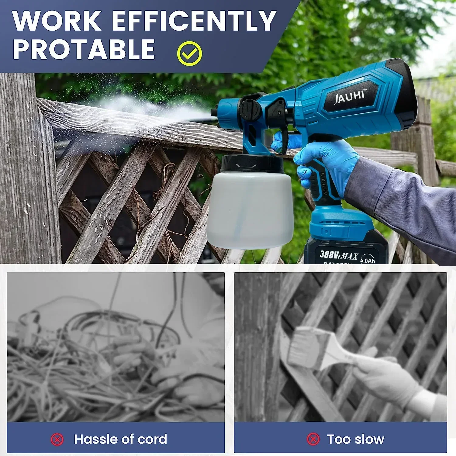 Пистолет-распылитель Электрический аккумуляторный, 1000 мл, 18 в