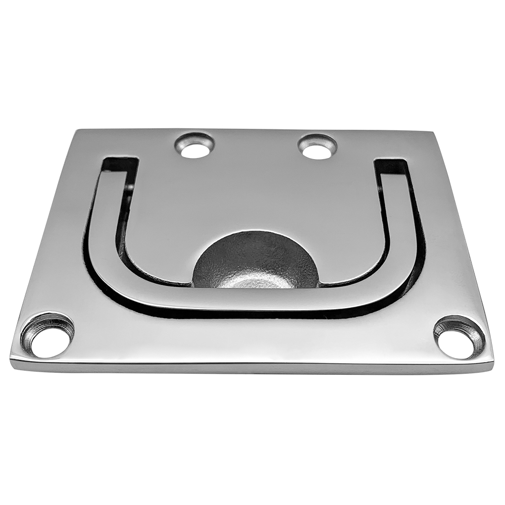 ステンレス鋼のボートデッキハンドルプル正方形のフラッシュ、ボートマリンロッカー用のリフトリング、76*58