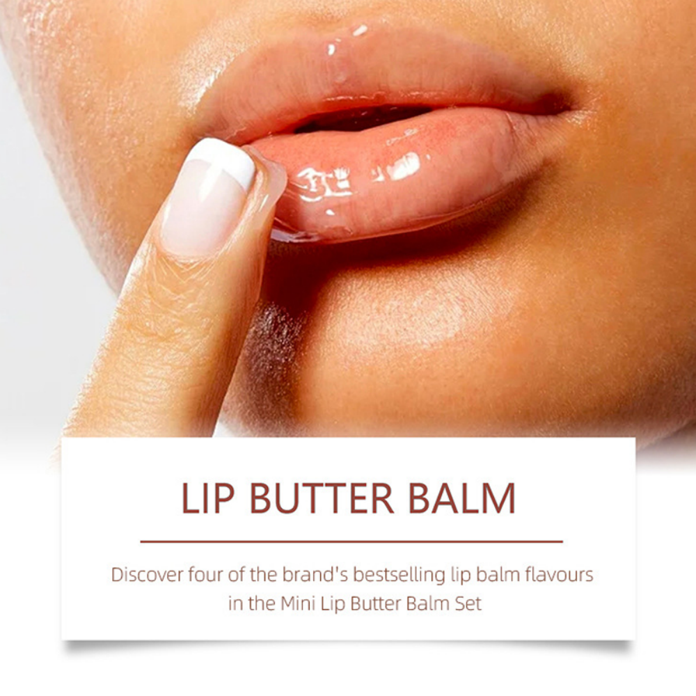 4 Pcs Summer Sunday Mini Lip Butter Balm Set Moisturizing Vanilla Beige Brown Sugar Makeup Fast Ship Gift Kit