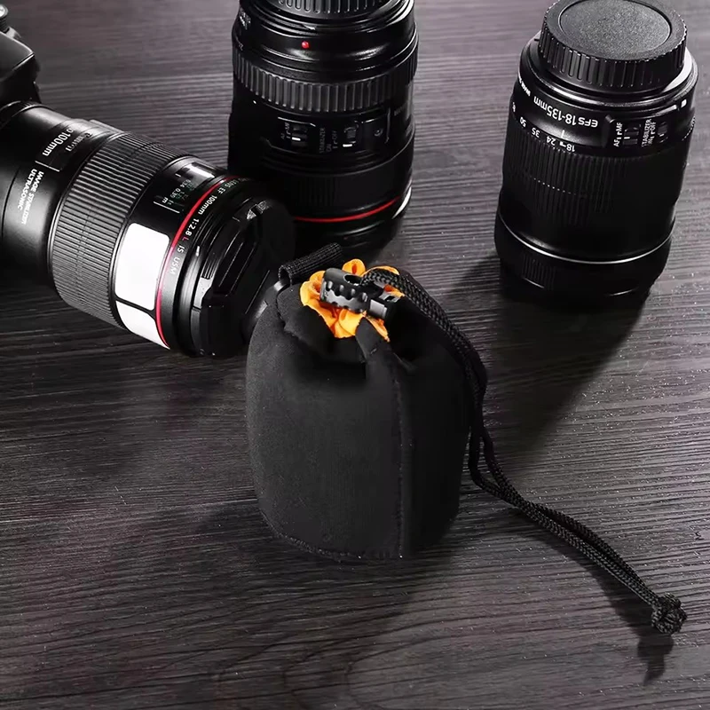 Camera Lens Pouch Bag Neoprene Waterproof Soft Video Camera Lens Pouch Bag Case For Canon Sony for Most Digital SLR Camera