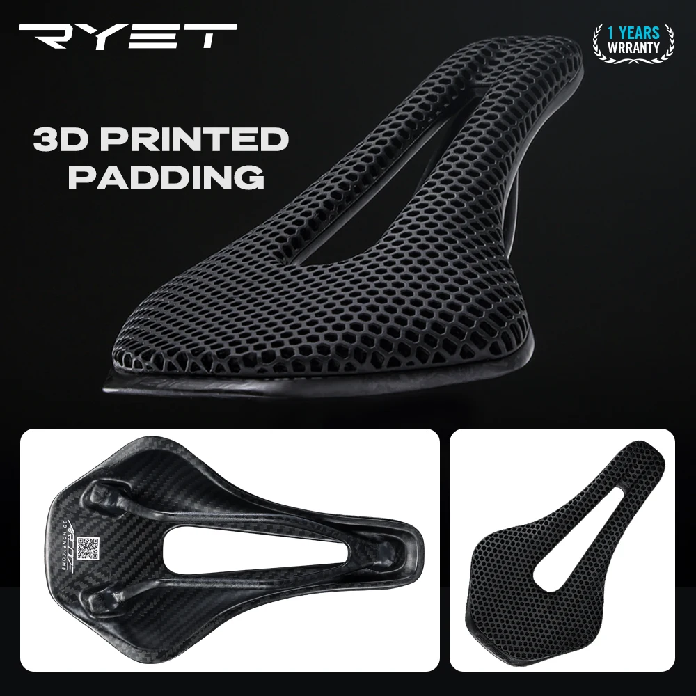 超軽量カーボンファイバー自転車サドル,3Dプリント,中空,快適,通気性,mtb,グラベル,ロードバイク,サイクリングシートパーツ