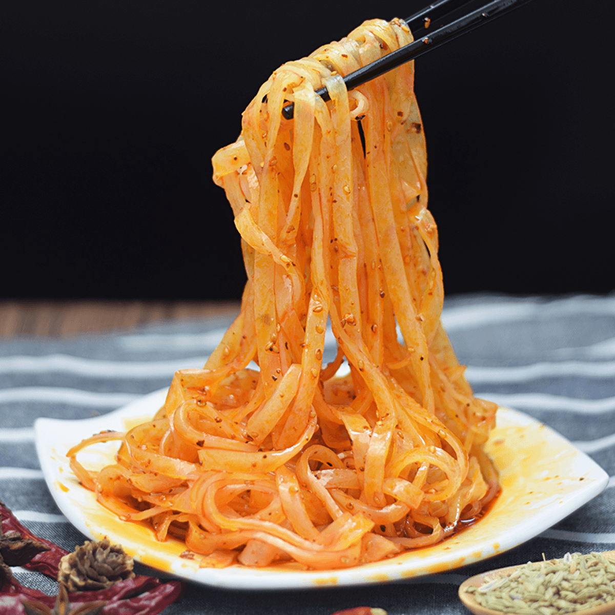 [8Packs]Liang pi Spicy Cold Noodles - Famous Xi'an Food, 11.21oz*8Packs