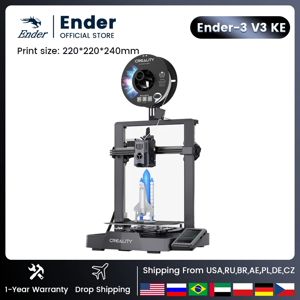 Creality 3D Ender-3 v3 KE Printer Upgrade Sprinte Direct Drive Extruder handsfree Auto Leveling 32 Bits Stille Moederbord