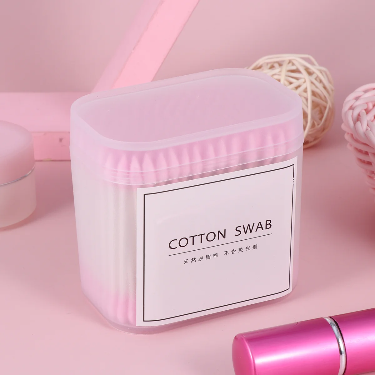  300 Pcs Cotton Stick Toothpick Swab Sticks for Ears Rod Eyelash Extension Reusable Stem Buds Plugs Pointed Tip Swabs Mini Fioc