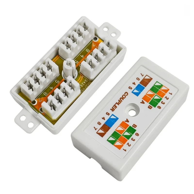 T8WC Cat6 Junction Box RJ45 Splices Connectors Unshielded Down Type Coupler for Cat6 Ethernet Cable Accessories