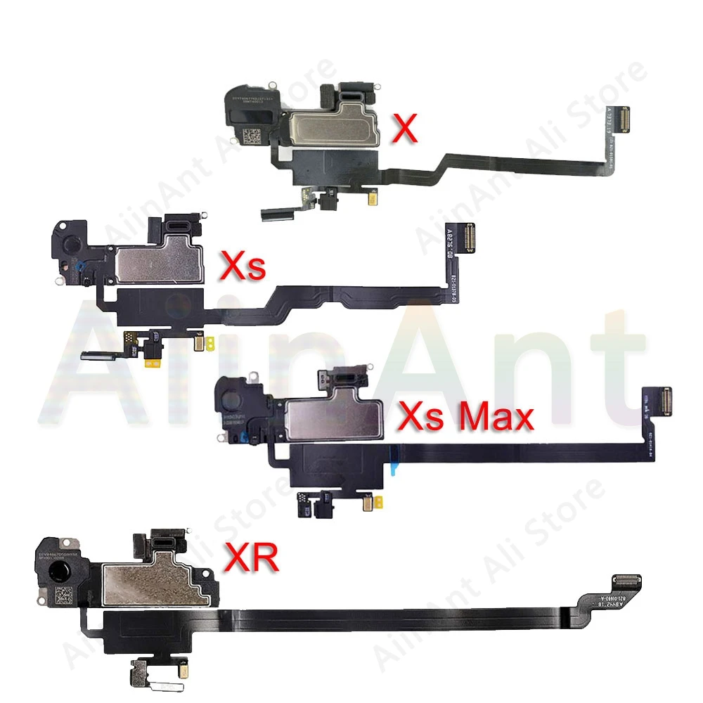 AiinAnt ทดสอบ 100% สําหรับ iPhone X Xs 11 12 Pro Max XR Mini Proximity Sensor เสียงหูฟังลําโพง Flex สายโทรศัพท์อะไหล่