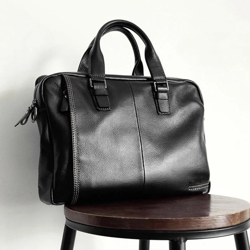 Bolso de negocios de piel de vaca de alta calidad para hombre, bolso de hombro, maletín de cuero genuino para hombre, bolso cruzado para ir al trabajo