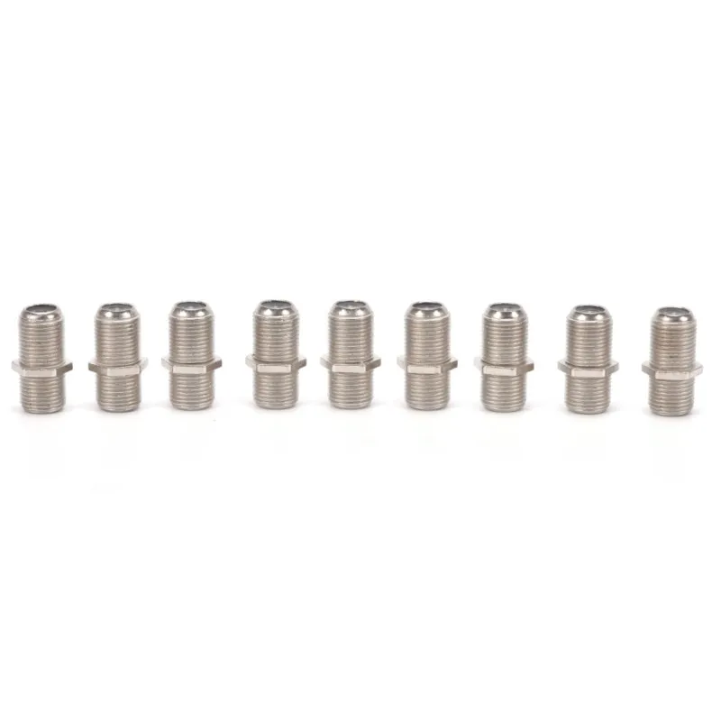 10ชิ้นตัวเมียสายโคแอ็กเชียล RG6 f/f ขั้วต่อ SMA RF สายโคแอ็กซ์เชียลหัวต่อชนิด F ปลั๊กอะแดปเตอร์ตัวต่อสำหรับต่อเสาอากาศทีวี