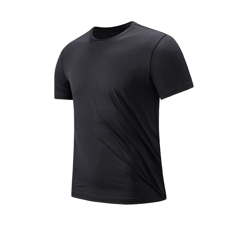Nowy lodowy jedwab szybkoschnący sportowy T-Shirt męski 2023 z krótkimi rękawami letni swobodna siateczka bawełniany T-Shirt Qlus