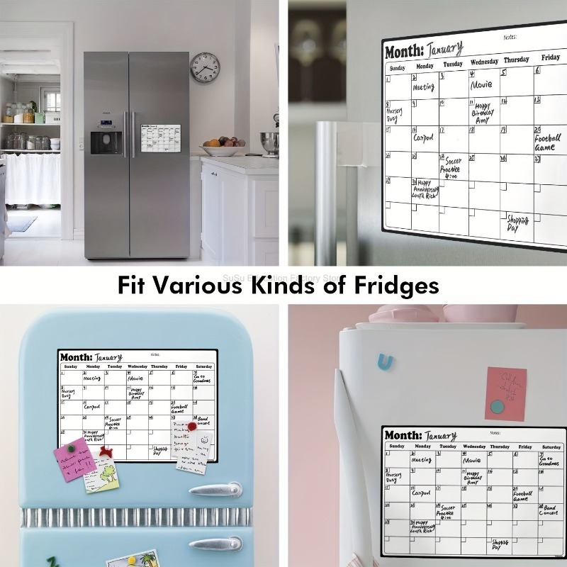 Monthly Magnetic Calendar for Refrigerator Dry Erase Fridge Magnet Starts Monday Organizes Schedules Whiteboard with Pens