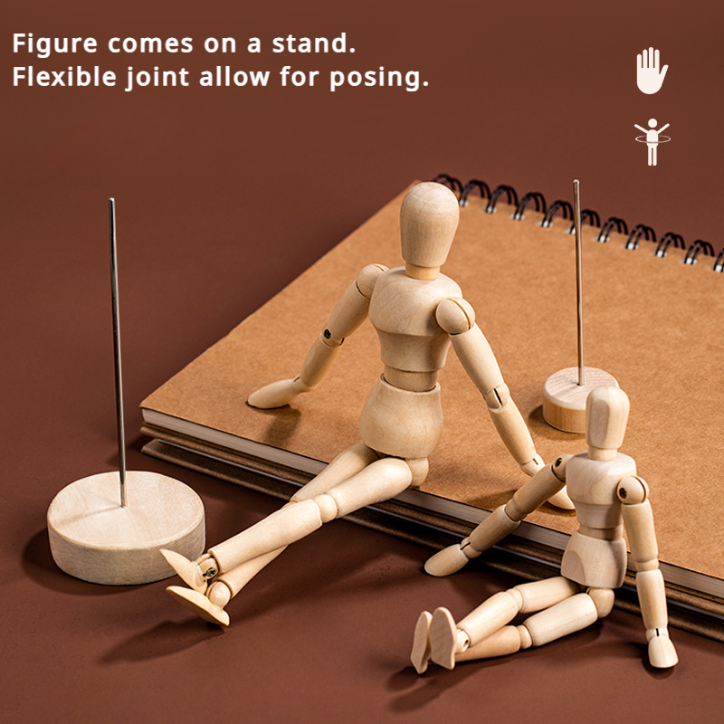 5.5/8/12 인치 아티스트 나무 Manikin 관절 마네킹 홈 장식에 적합 인간 그림 용품 그리기 도구