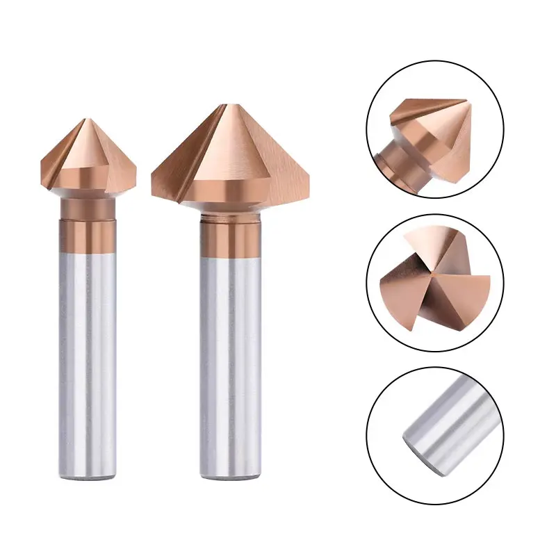 XCAN Chamfer Cắt 4.5-50Mm 3 Sáo 90 Độ TiCN Phủ HSS Mũi Khoan Gỗ Lỗ Kim Loại Dao Cắt mũi Khoan Mũi