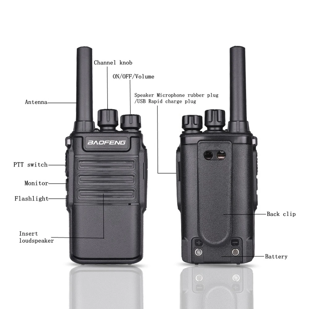 2022 Neues Baofeng Mini BF-V8 BFV8 Zwei-Wege-Amateurfunk Handheld Grau Grün Orange Gegensprechanlage UHF HF Transceiver Walkie Talkie 10 km