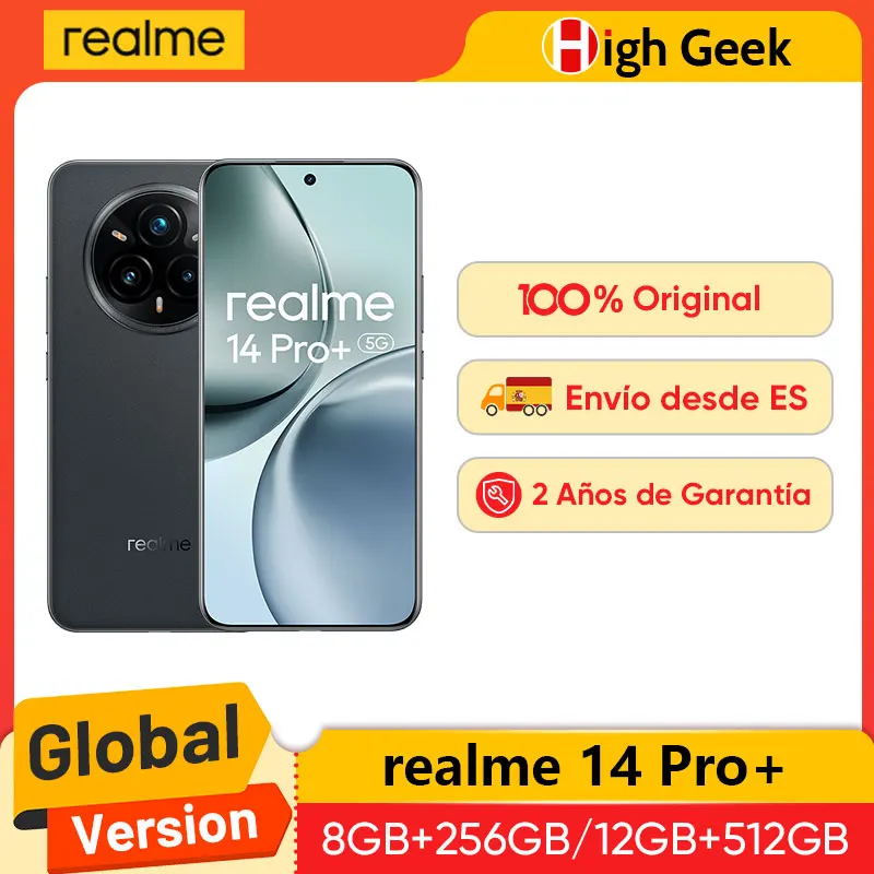 Versione globale realme 14 Pro Plus 5G Smartphone Sony 3X Periscope OIS Fotocamera Snapdragon7s Gen 3 80W SUPERVOOC Carica IP69