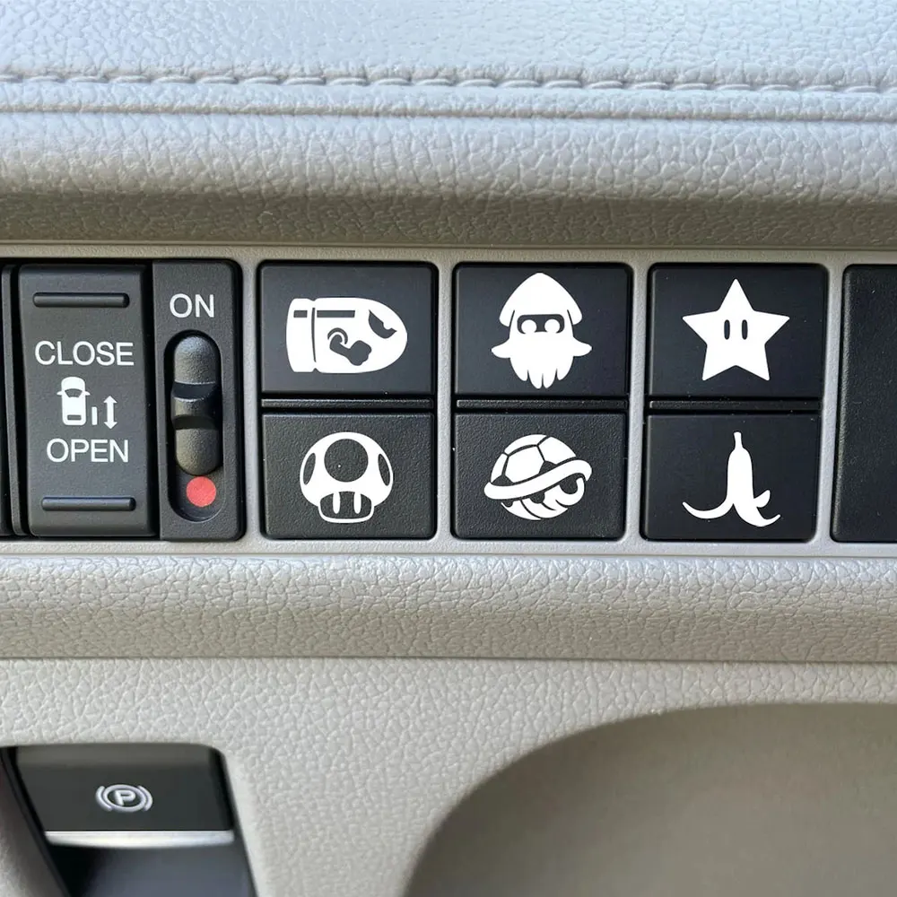 Cartoon Blank Button Car Sticker And Truck Vehicle White Blank Buttons The Car Interior  Decoration Die Cutting  Vinyl Decals