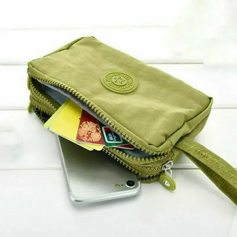 กระเป๋ากระเป๋าสตางค์แบบบางคล้องมือ dompet koin สำหรับผู้หญิงกระเป๋าใส่โทรศัพท์มีซิปกระเป๋าใส่เหรียญ