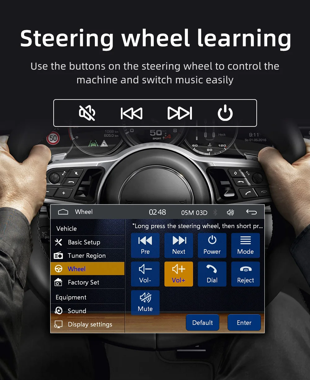 BQCC 7 ''Autoradio 2din HD Touchscreen MP5-speler Bluetooth 12V FM ISO Power Extra ingang Spiegel Link Multimediaspeler
