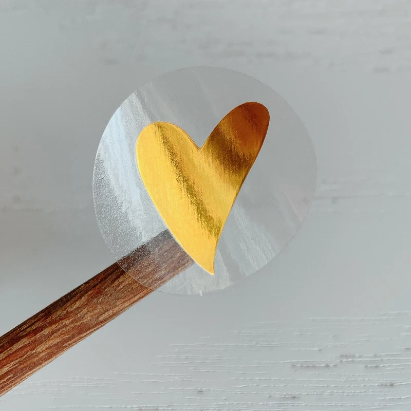 Runde Gold Herz Klebstoff Aufkleber Nette Abdichtung Label Aufkleber Für Geburtstag Karten Umschlag Geschenke Dekoration Schreibwaren 80/160 Pcs