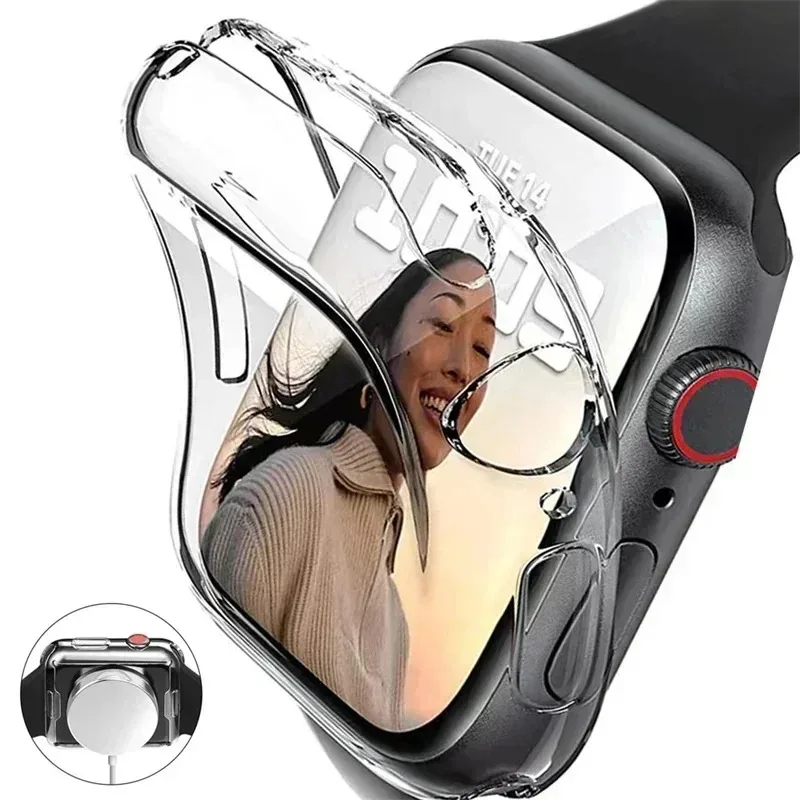 ป้องกันหน้าจอสําหรับ Apple Watch 46 มม.49 มม.41 มม.44 มม.40 มม.38 42 มม.TPU กันชนอุปกรณ์เสริม iWatch Series Ultra 10 9 8 7 SE 6
