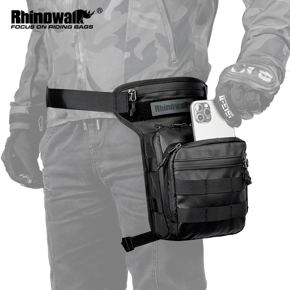 Rhinowalk オートバイドロップレッグバッグ太ももベルトウエストバッグ多機能バイク戦術旅行携帯電話/携帯電話財布チェストバッグ