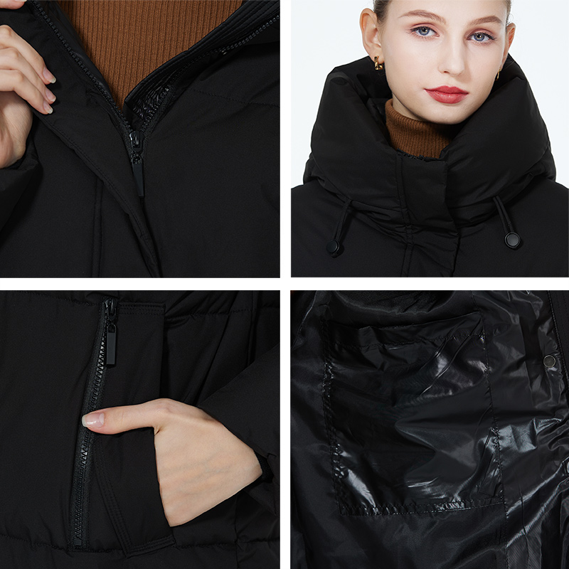 Chaqueta acolchada a prueba de viento de algodón ICEbear para mujer, abrigo informal, Parka larga, resistente al viento, 2023, GWD3757I