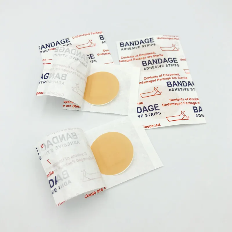 100pcs/set First Aid Round Skin Patch Waterproof Wound Plasters Adhesive Bandage Circle Band Aid Sterile Hemostasis Patch