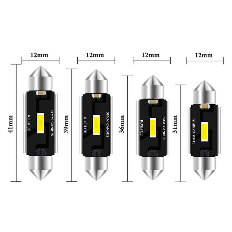 1X C5W C10W LED 31mm 36mm 39mm 41mm Festoon Dome Light Super Bright CSP 1860 Led Auto Reading Lamp License Plate Light 12V White