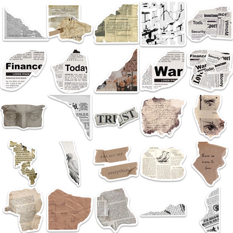10/30/52 個ヴィンテージ新聞 PVC ステッカー美的子供の韓国文具学用品 DIY 装飾スクラップブッキング