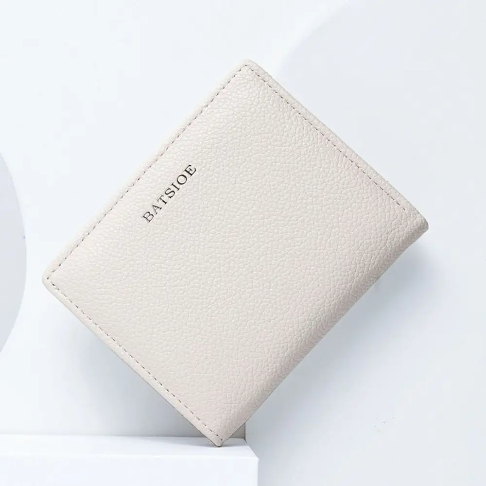 Cartera corta de cuero PU a la moda, tarjetero de Color sólido de gran capacidad, bolso fino para mujer, Bolso pequeño para estudiantes y hombres, Mini bolso de mano