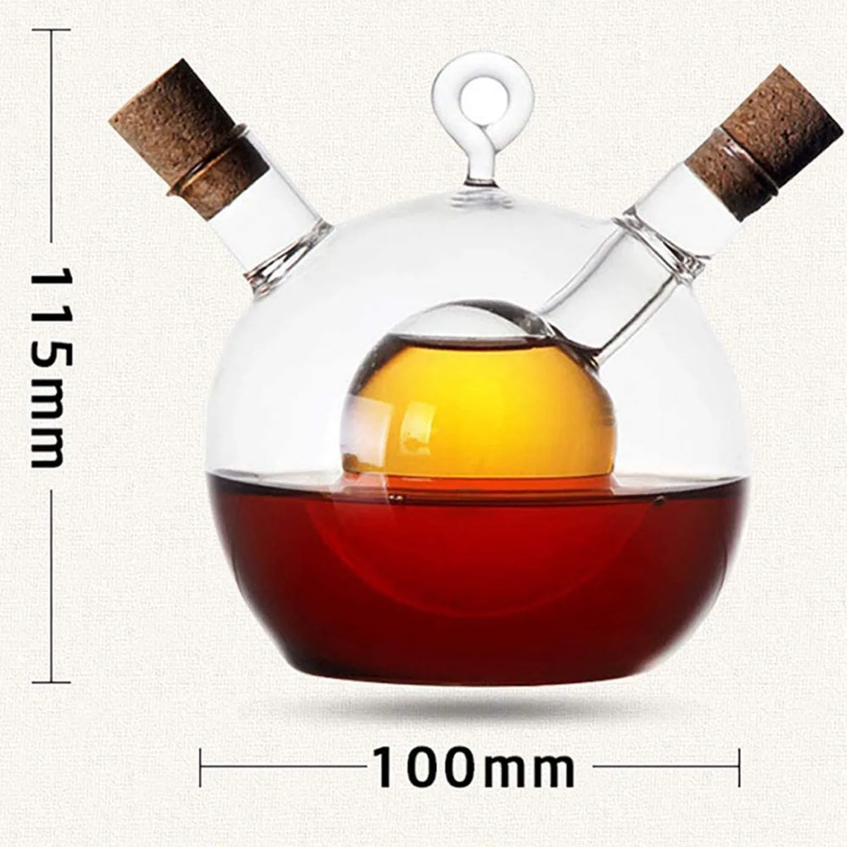 U-VBN-Dispenser Minyak dan Cuka Zaitun 2 In 1 Botol Kaca Dapur Botol Minyak dan Cuka dengan Sumbat Gabus